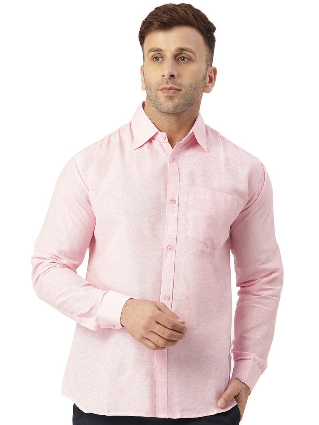 

RIAG Spread Collar Cotton Casual Shirt, Pink