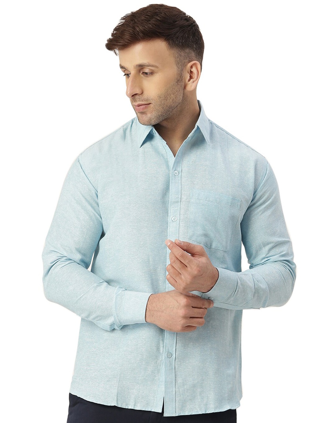 

RIAG Spread Collar Cotton Casual Shirt, Blue