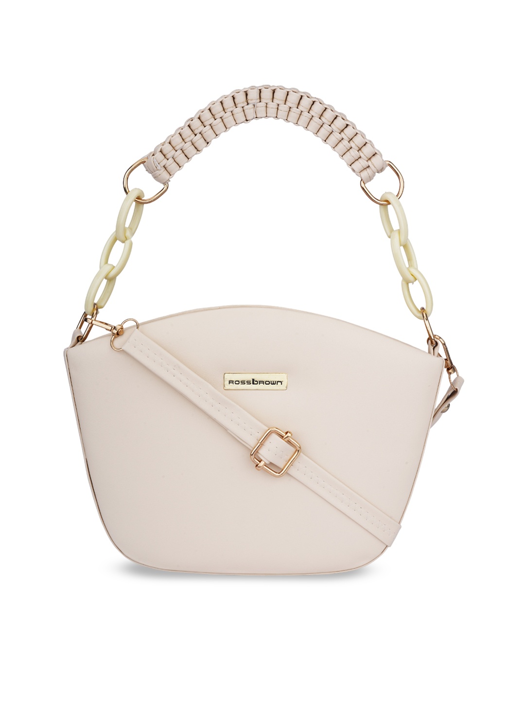 

ROSS BROWN Structured Handheld Bag, Off white