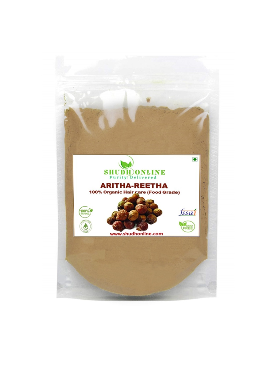 

Shudh Online Natural Organic Reetha Powder - 500 g, Brown