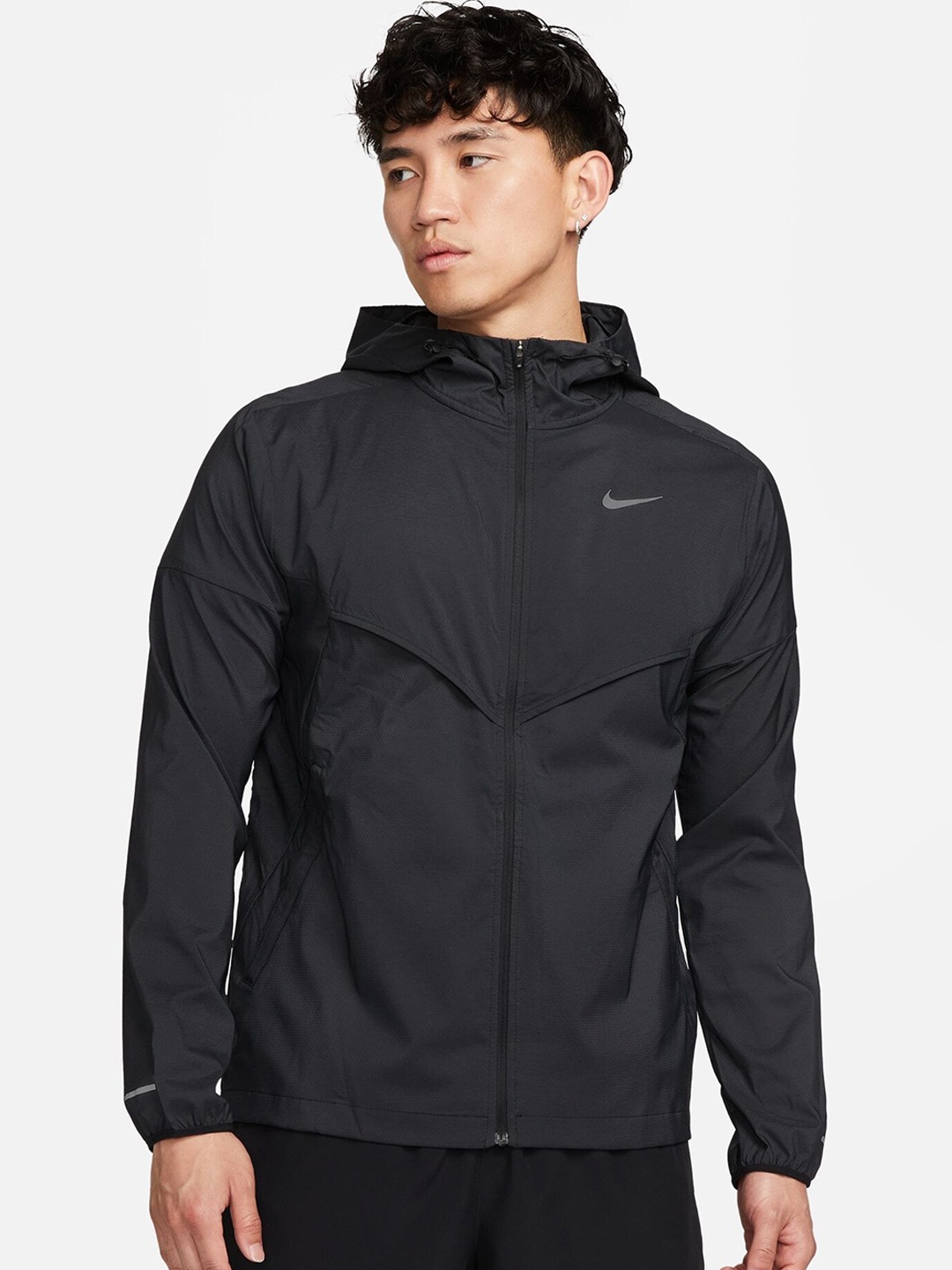 

Nike Windrunner Logo Printed Hooded Jacket, Black