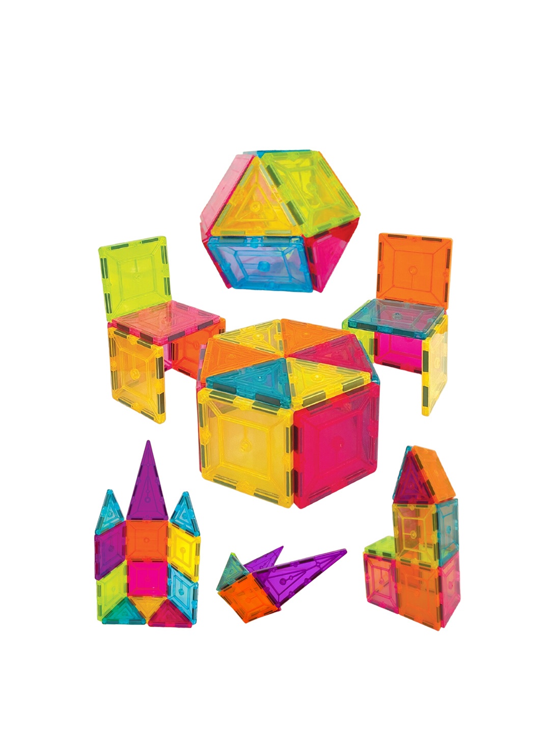 

WEMBLEY Kids Constructing & Creative Magnetic Tiles, Yellow