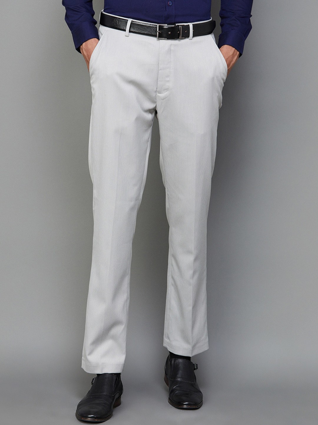 

CODE by Lifestyle Men Mid Rise Formal Trousers, Grey