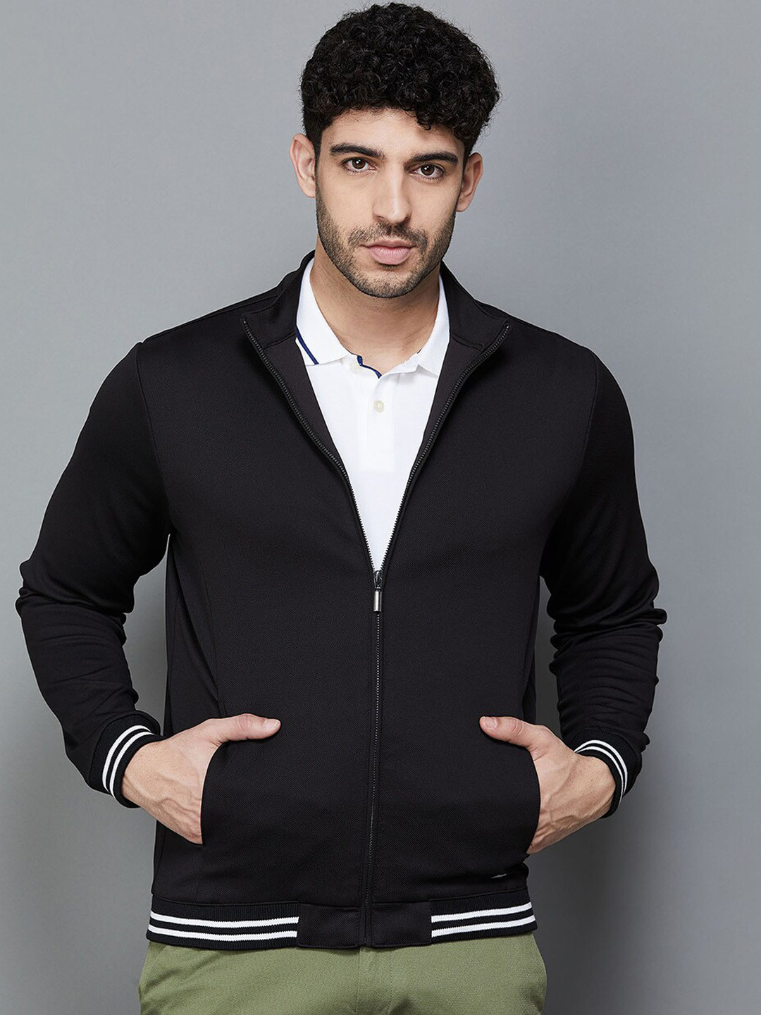 

CODE by Lifestyle Mock Collar Bomber Jacket, Black