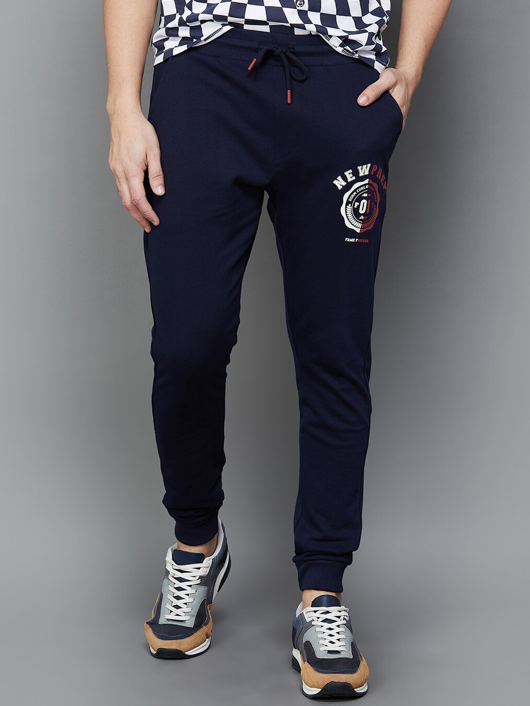 

Fame Forever by Lifestyle Men Typography Printed Cotton Joggers, Blue