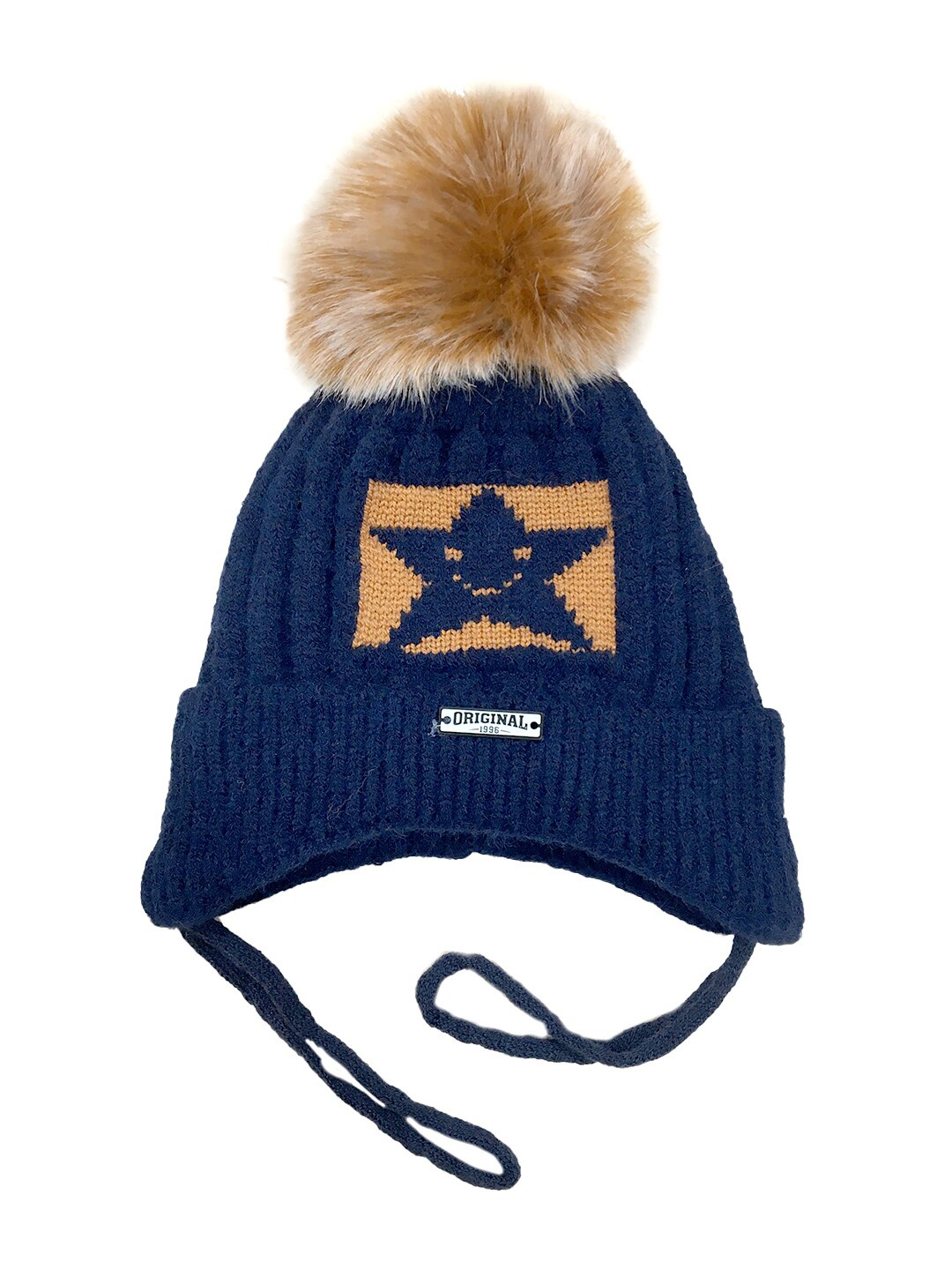 

Gajraj Kids Self Design Woollen Beanie, Navy blue