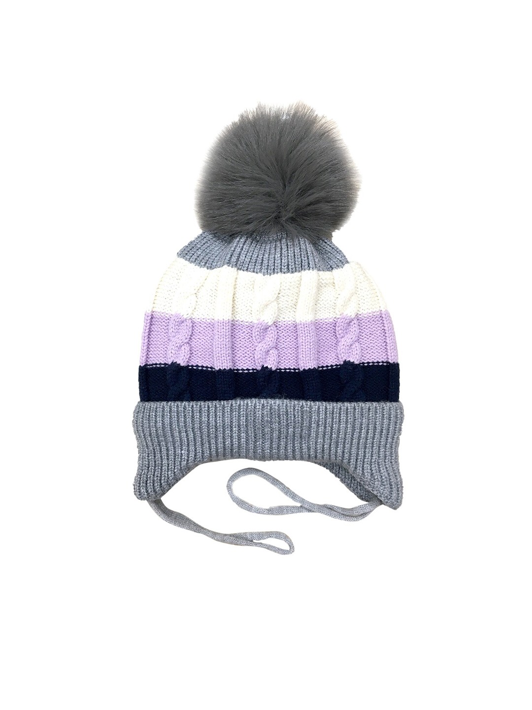 

Gajraj Unisex Kids Self Design Woollen Beanie, Grey