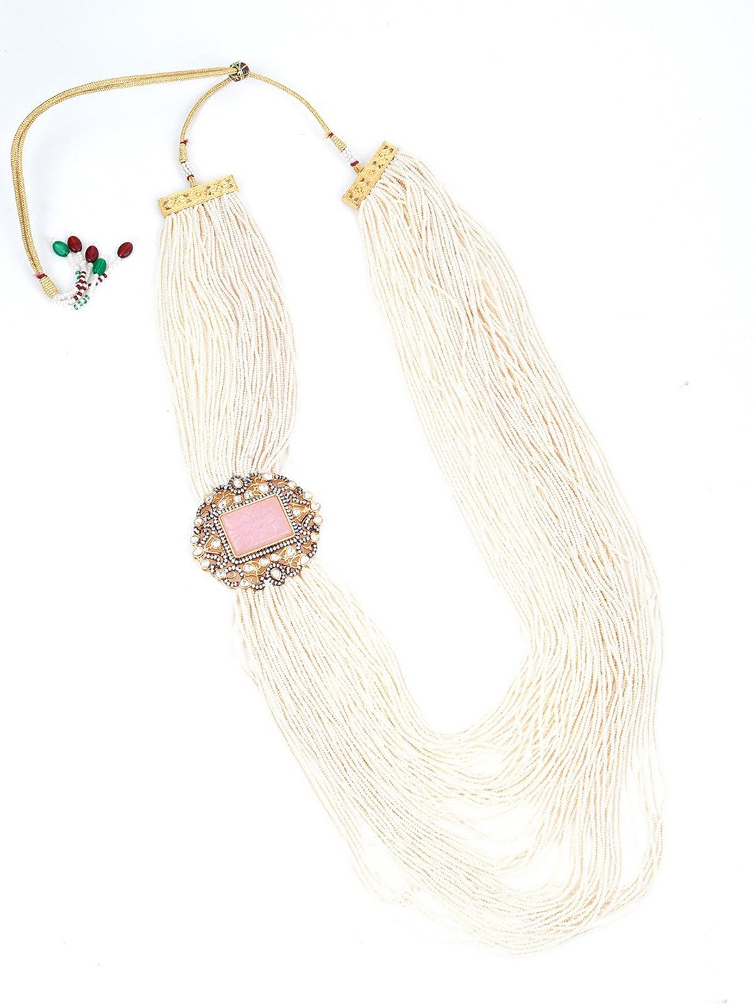 

ODETTE Layered Pearl Studded Statement Necklace, Gold