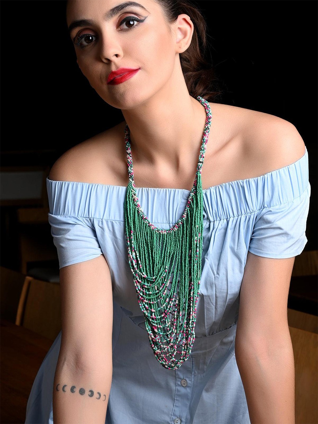 

ODETTE Beaded Layered Necklace, Gold