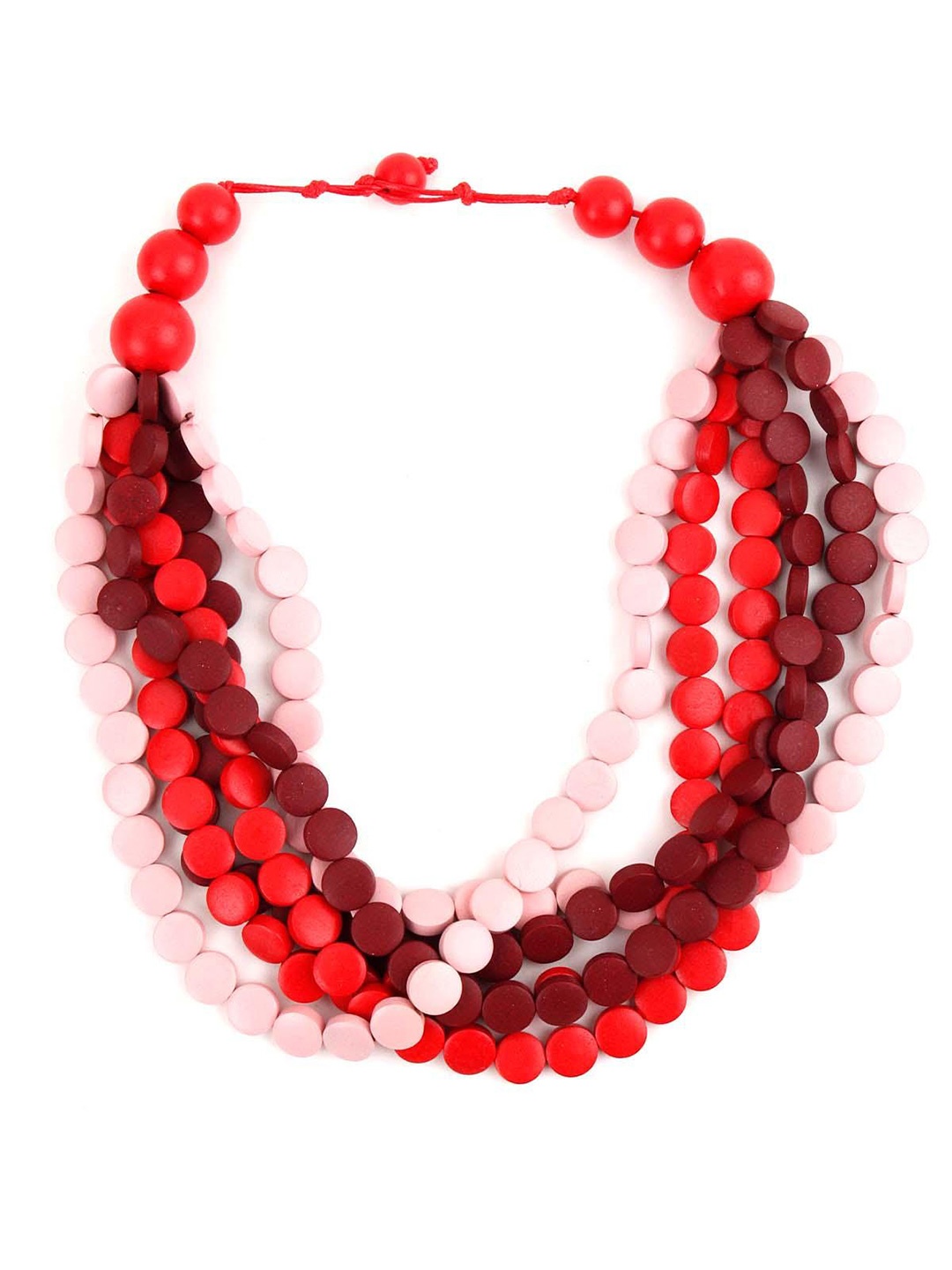 

ODETTE Beaded Layered Necklace, Red