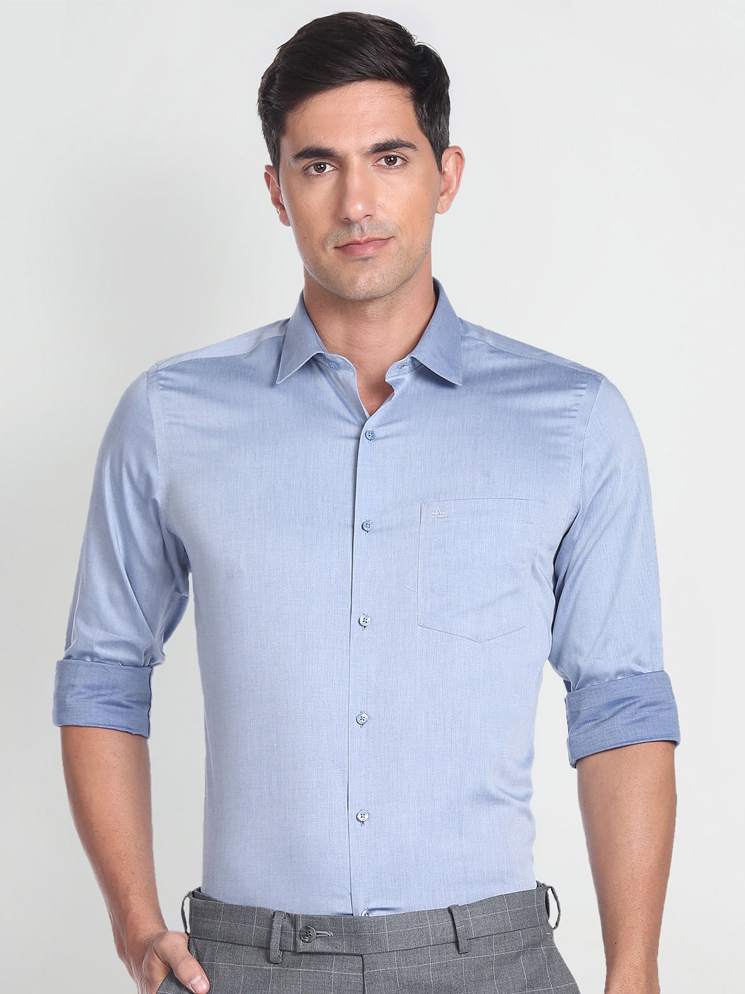 

Arrow Spread Collar Pure Cotton Formal Shirt, Blue