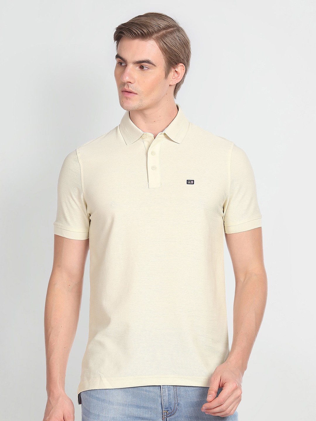 

Arrow Sport Polo Collar Regular Fit T-shirt, Beige