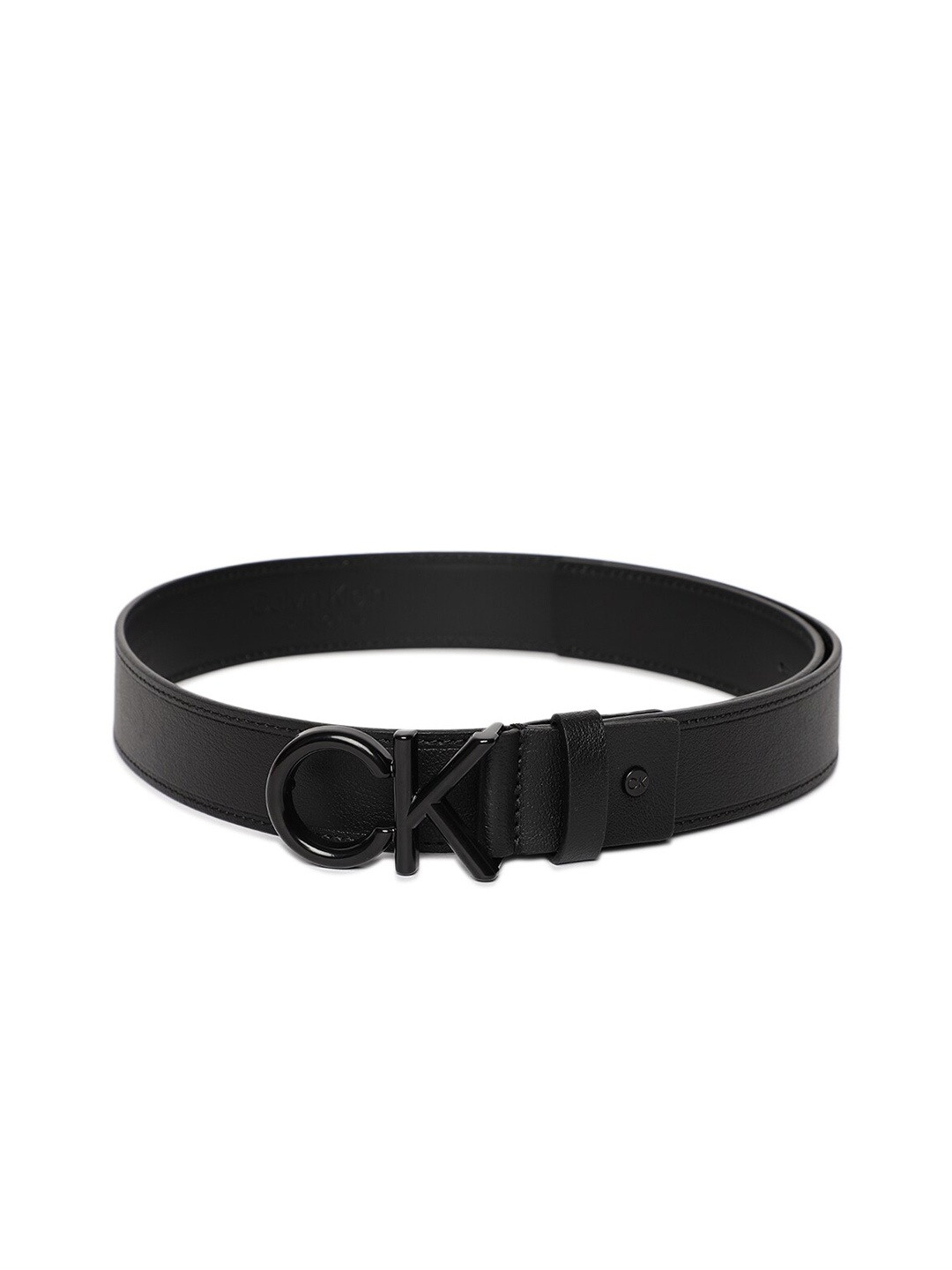 

Calvin Klein Jeans Men Slim Leather Belt, Black