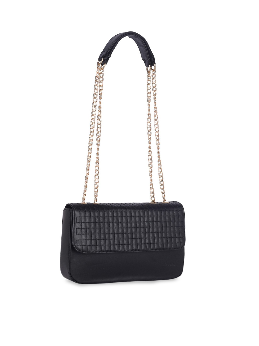 

abeeza Textured Leather Structured Sling Bag, Black