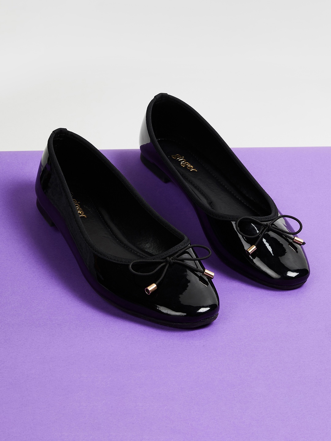 

Ginger by Lifestyle Slip-On Ballerinas With Bows, Black