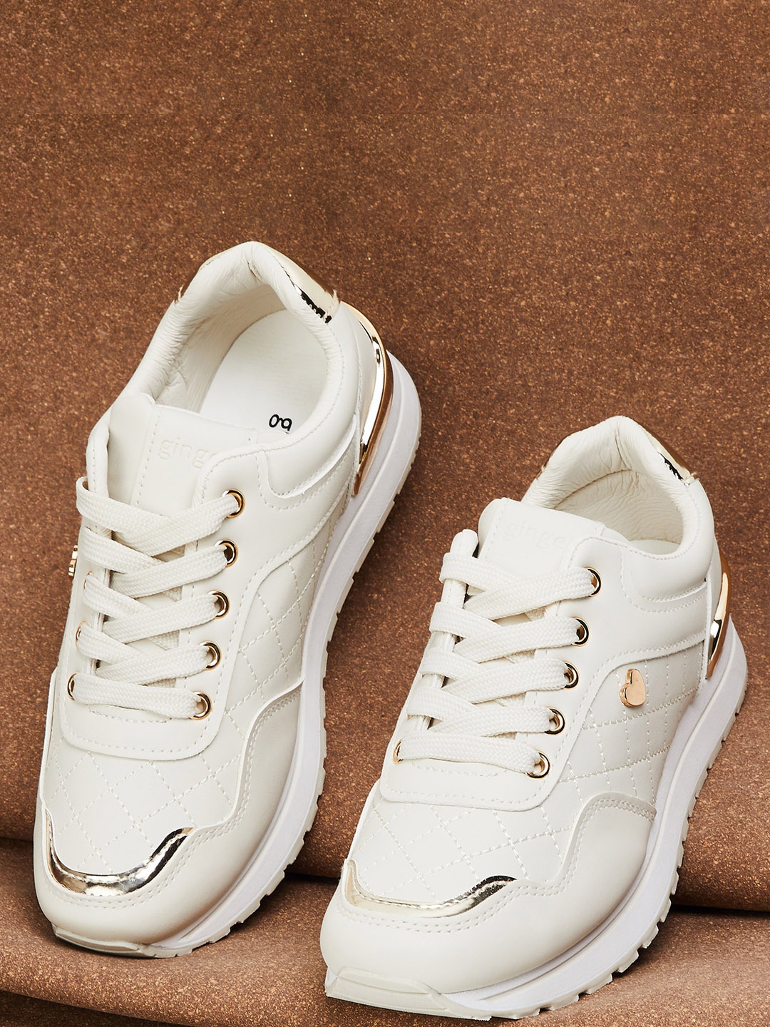 

Ginger by Lifestyle Women Lace-Ups Sneakers, Beige