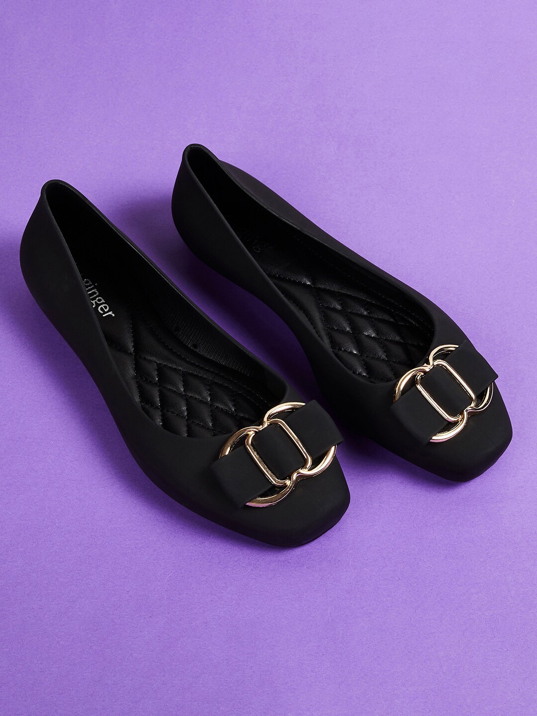 

Ginger by Lifestyle Buckle Embellished Ballerinas, Black