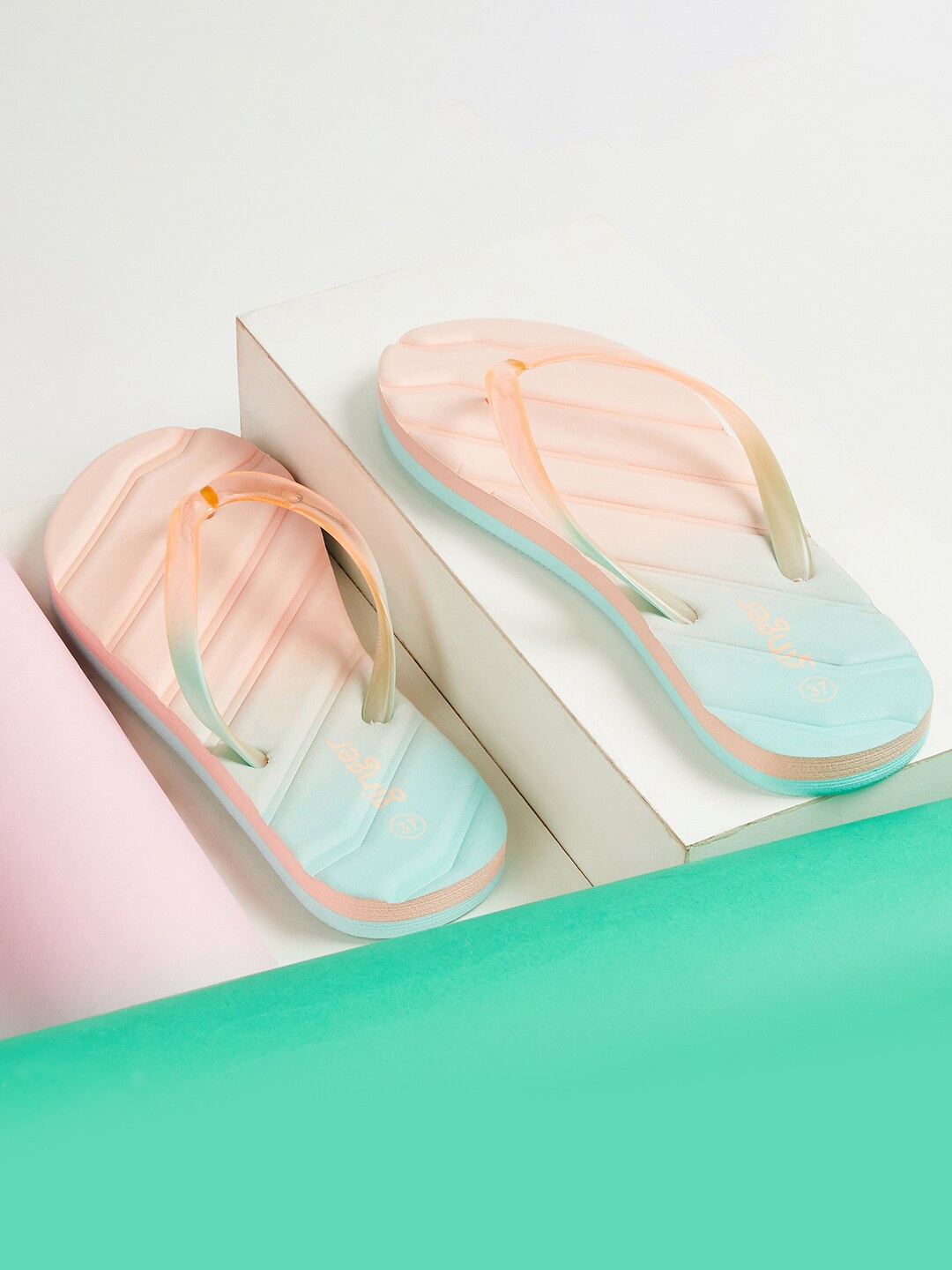 

Ginger by Lifestyle Women Colourblocked Rubber Thong Flip-Flops, Pink
