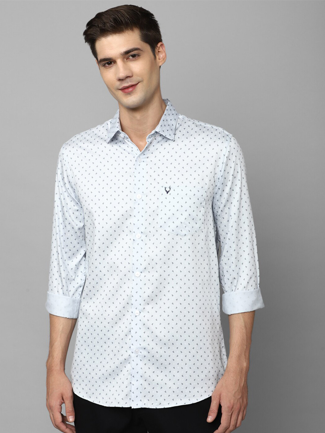 

Allen Solly Slim Fit Micro Ditsy Printed Pure Cotton Casual Shirt, White