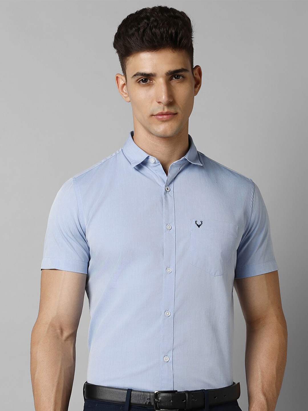 

Allen Solly Slim Fit Spread Collar Pure Cotton Formal Shirt, Blue