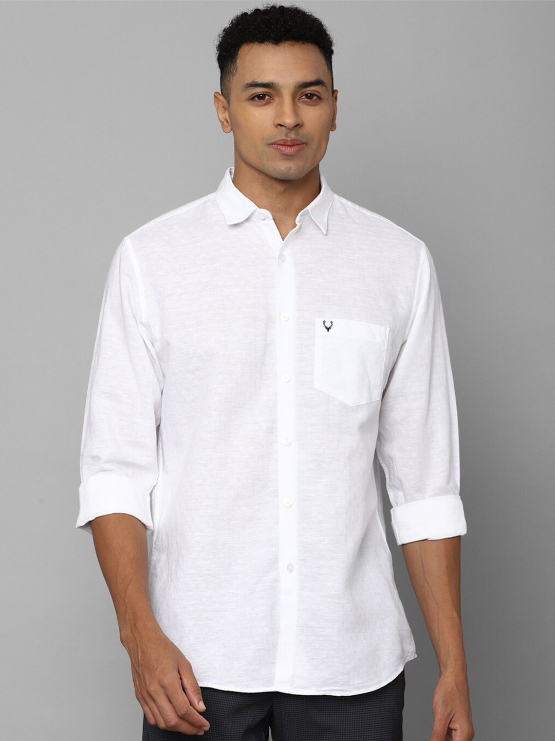 

Allen Solly Slim Fit Opaque Linen Casual Shirt, White