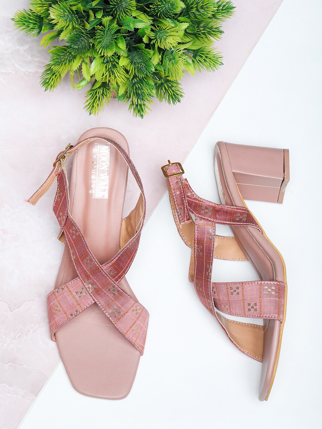 

Moonwalk Textured Block Heels, Pink