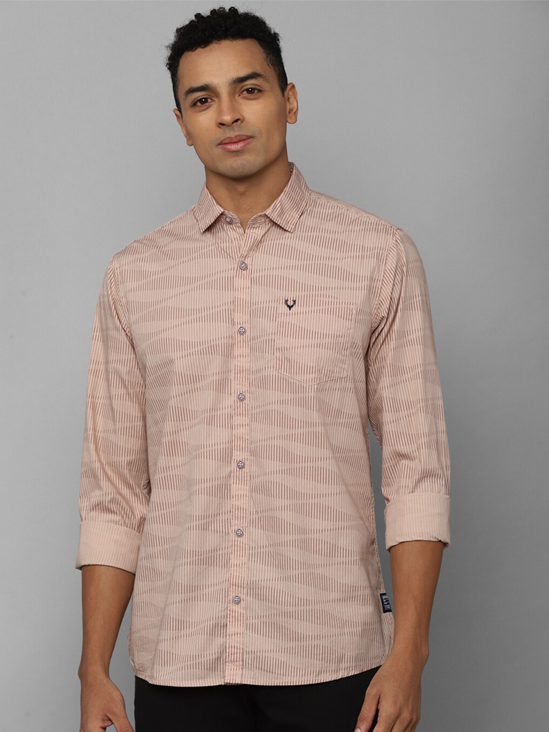 

Allen Solly Sport Regular Fit Abstract Printed Pure Cotton Casual Shirt, Brown