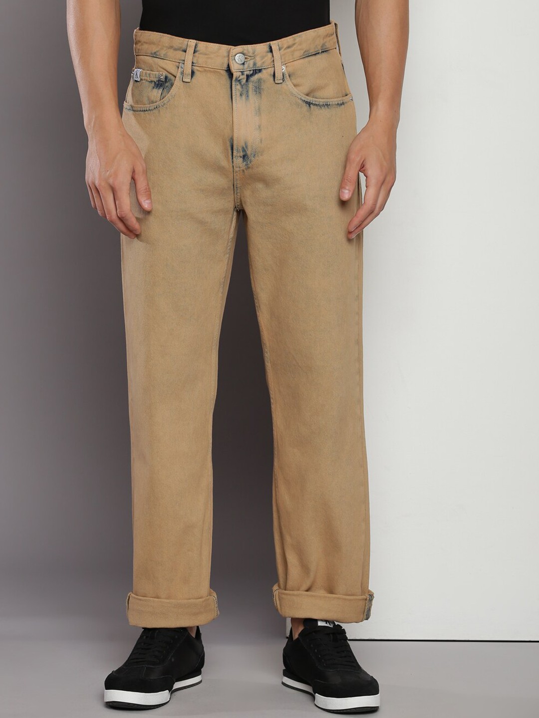 

Calvin Klein Jeans Men Straight Fit Pure Cotton Jeans, Khaki