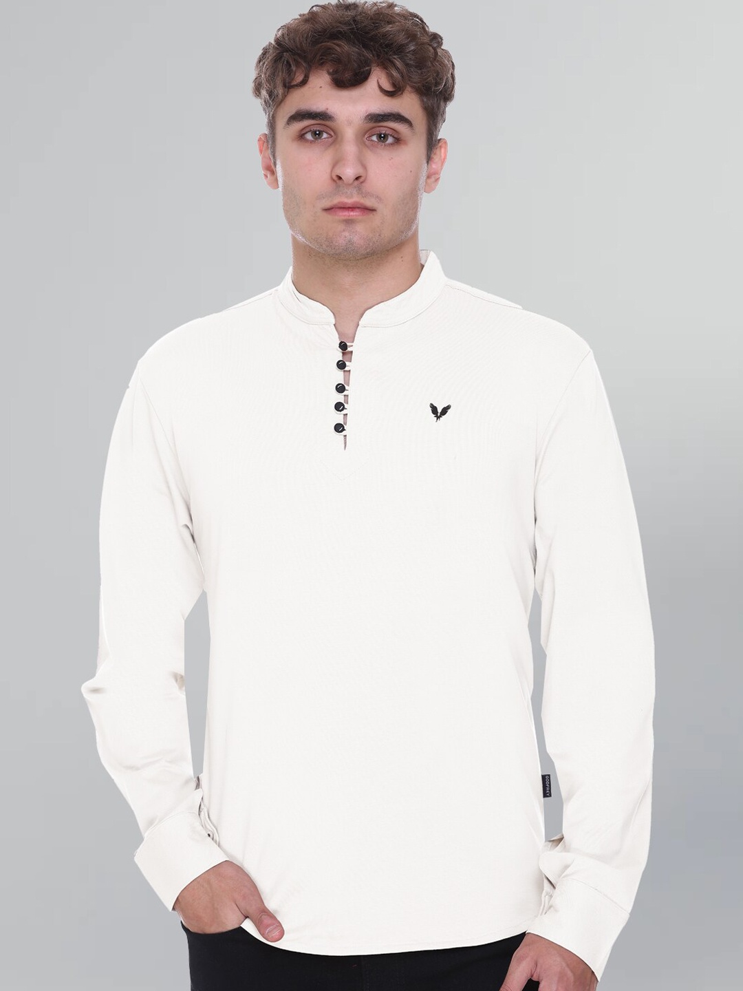 

GODFREY Mandarin Collar Long Sleeves Kurta, White