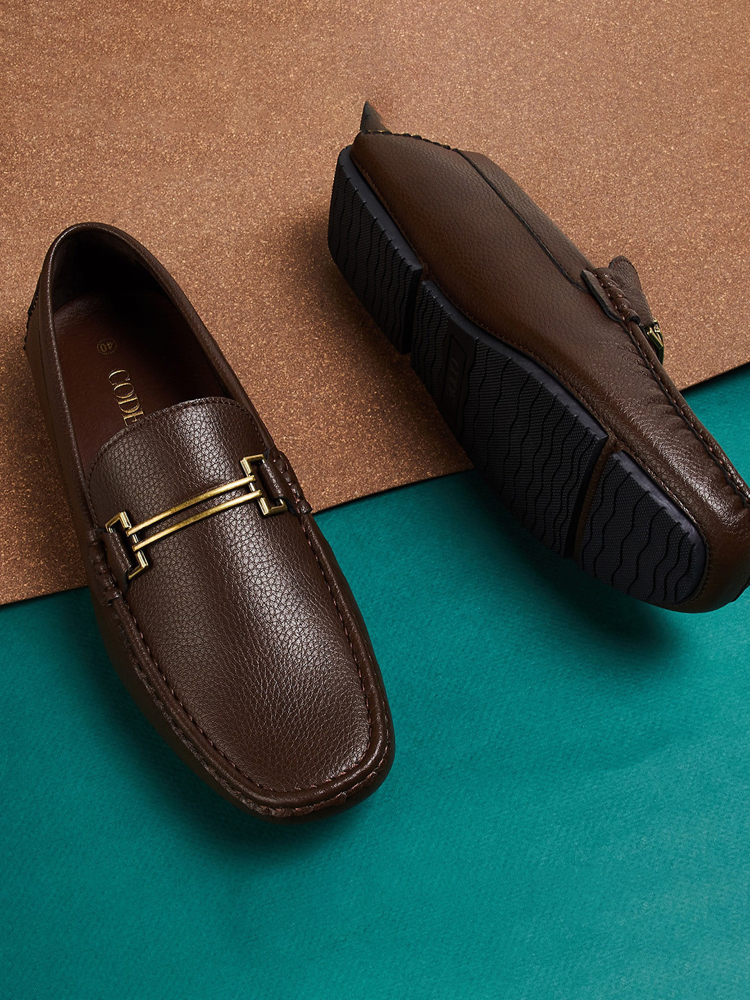 

CODE by Lifestyle Men Textured Formal Loafers, Brown