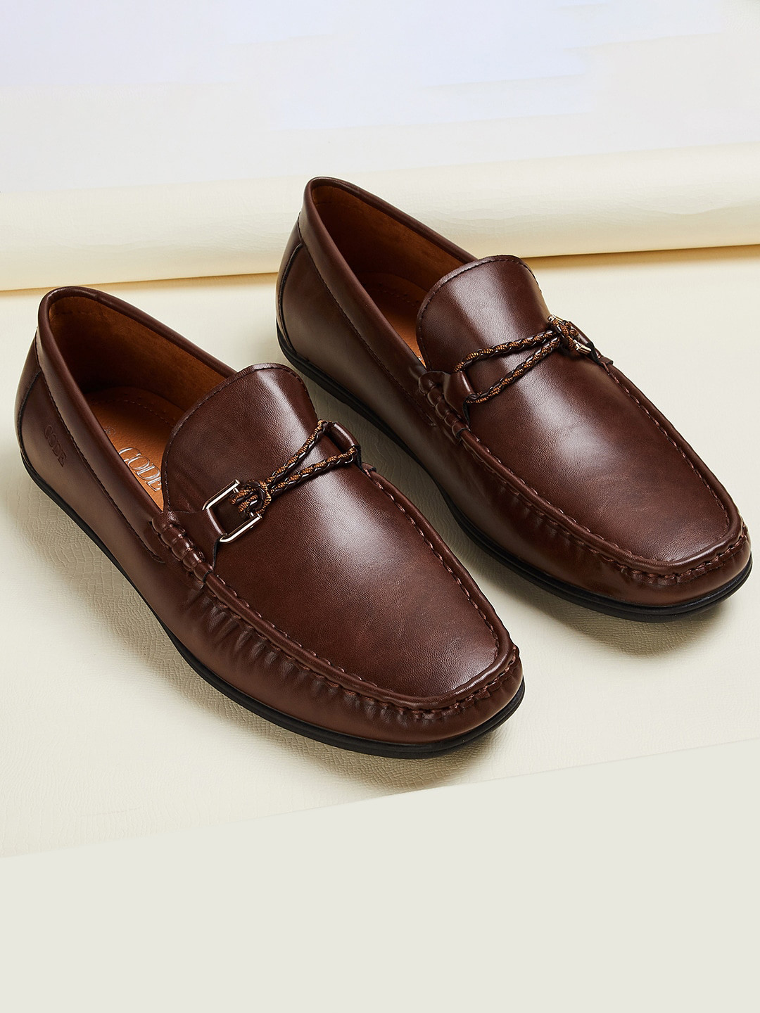 

CODE by Lifestyle Men Buckled Formal Loafers, Brown