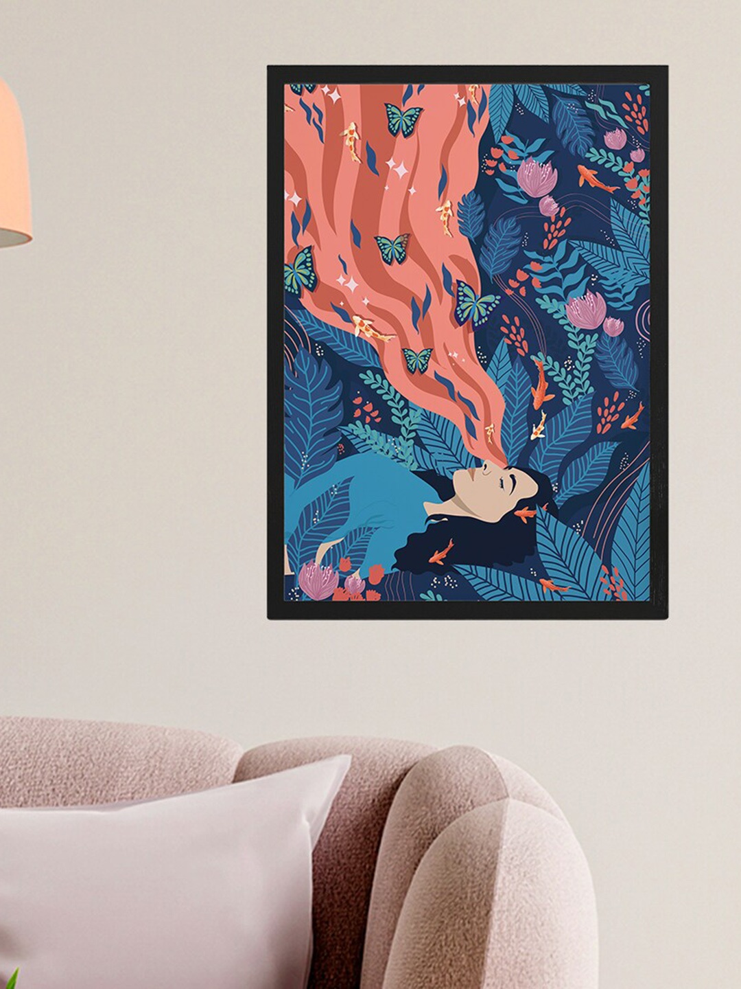 

Happening Hippo Blue & Black Printed Framed Wall Art