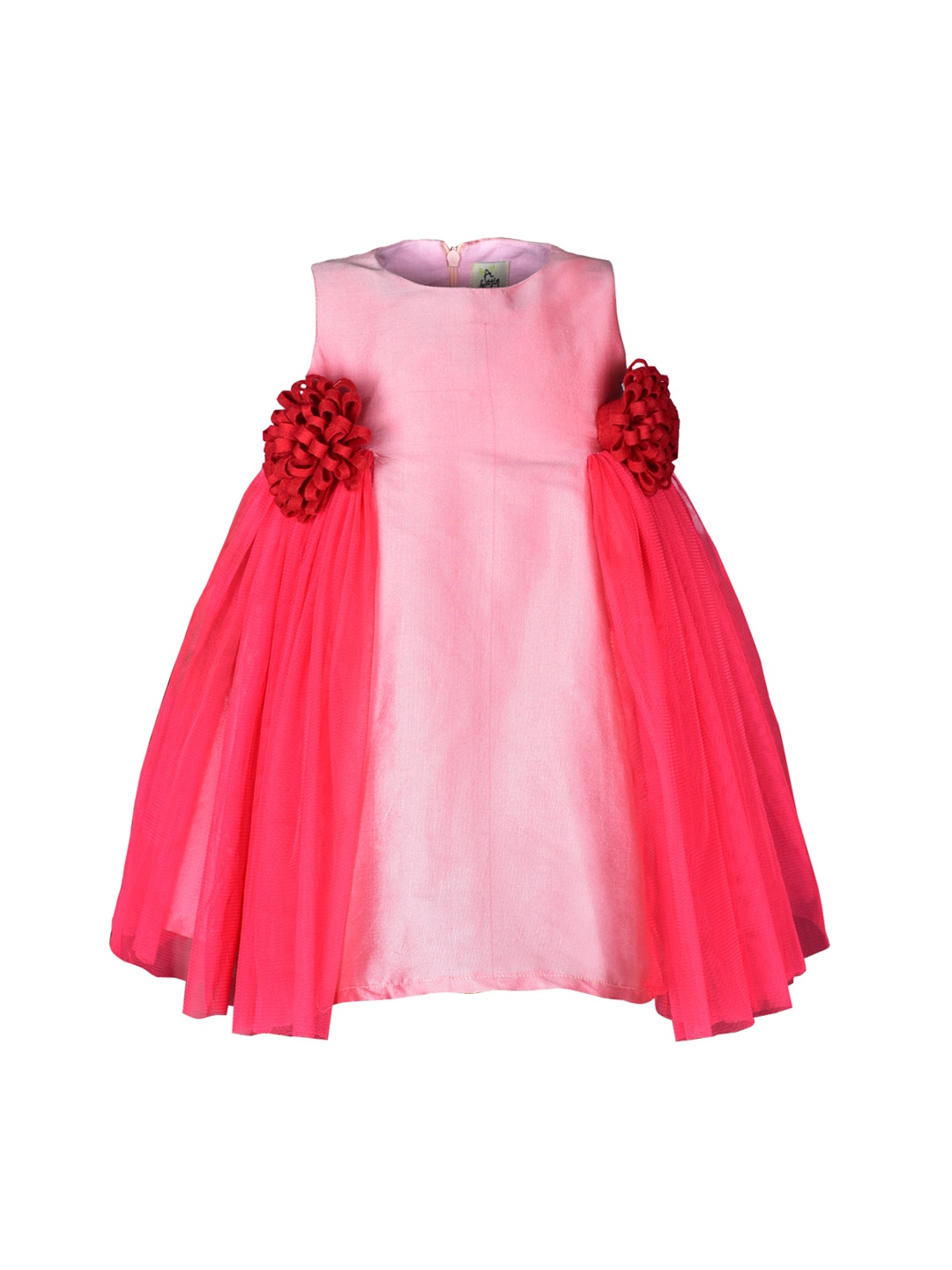 

A Little Fable Girls Pink Solid Deep Bloom Dress