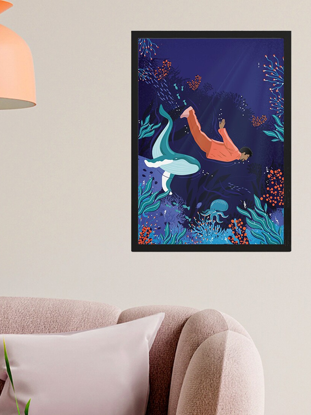 

Happening Hippo Purple & Black Printed Framed Wall Art