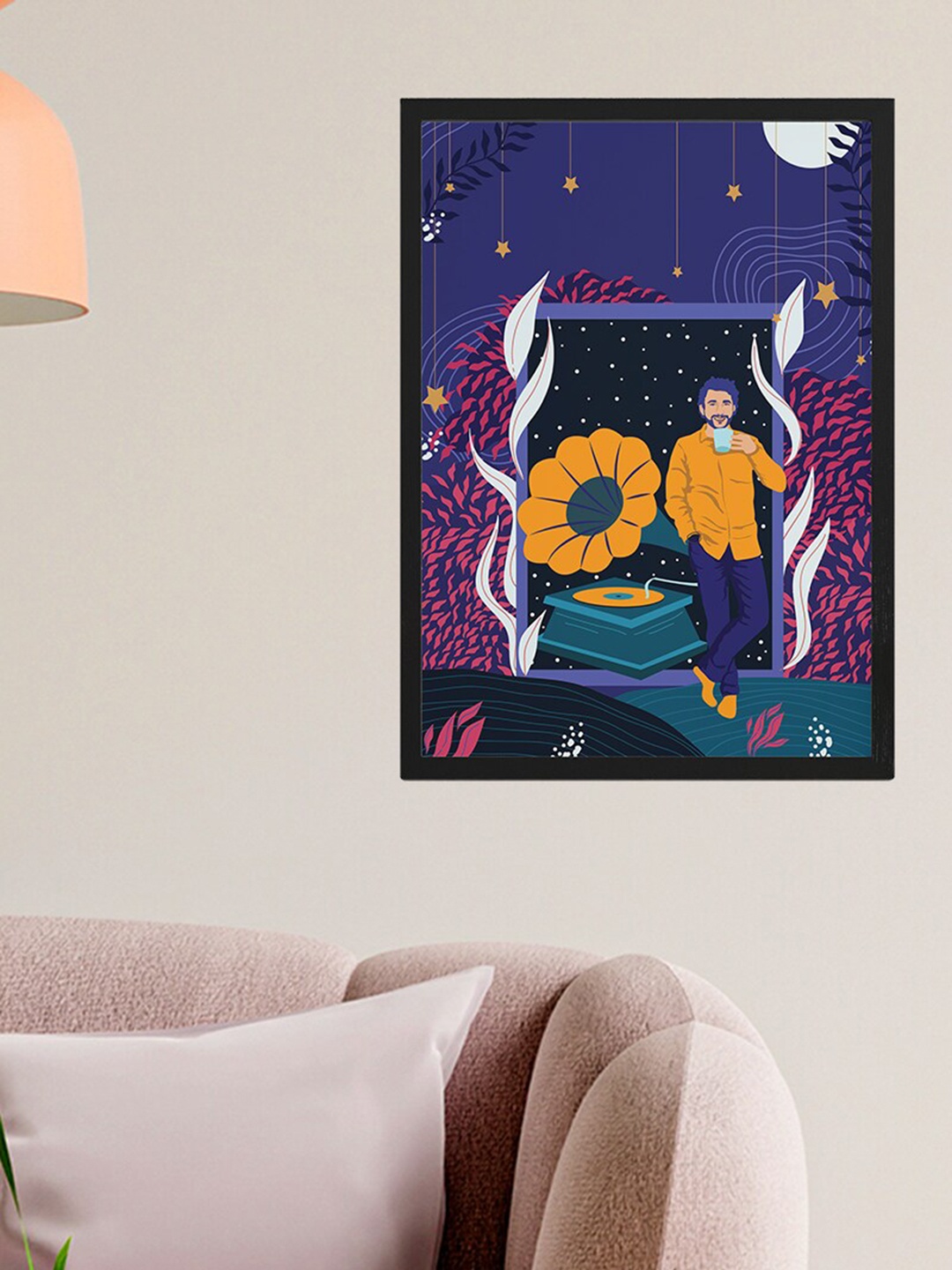 

Happening Hippo Purple & Black Printed Framed Wall Art
