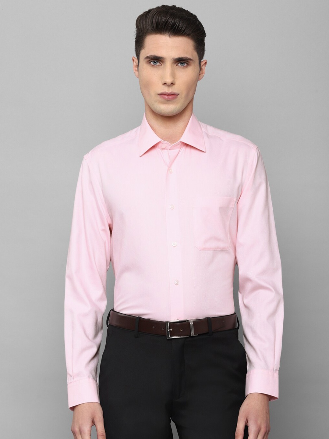 

Louis Philippe Permapress Long Sleeves Pure Cotton Wrinkle Free Formal Shirt, Pink
