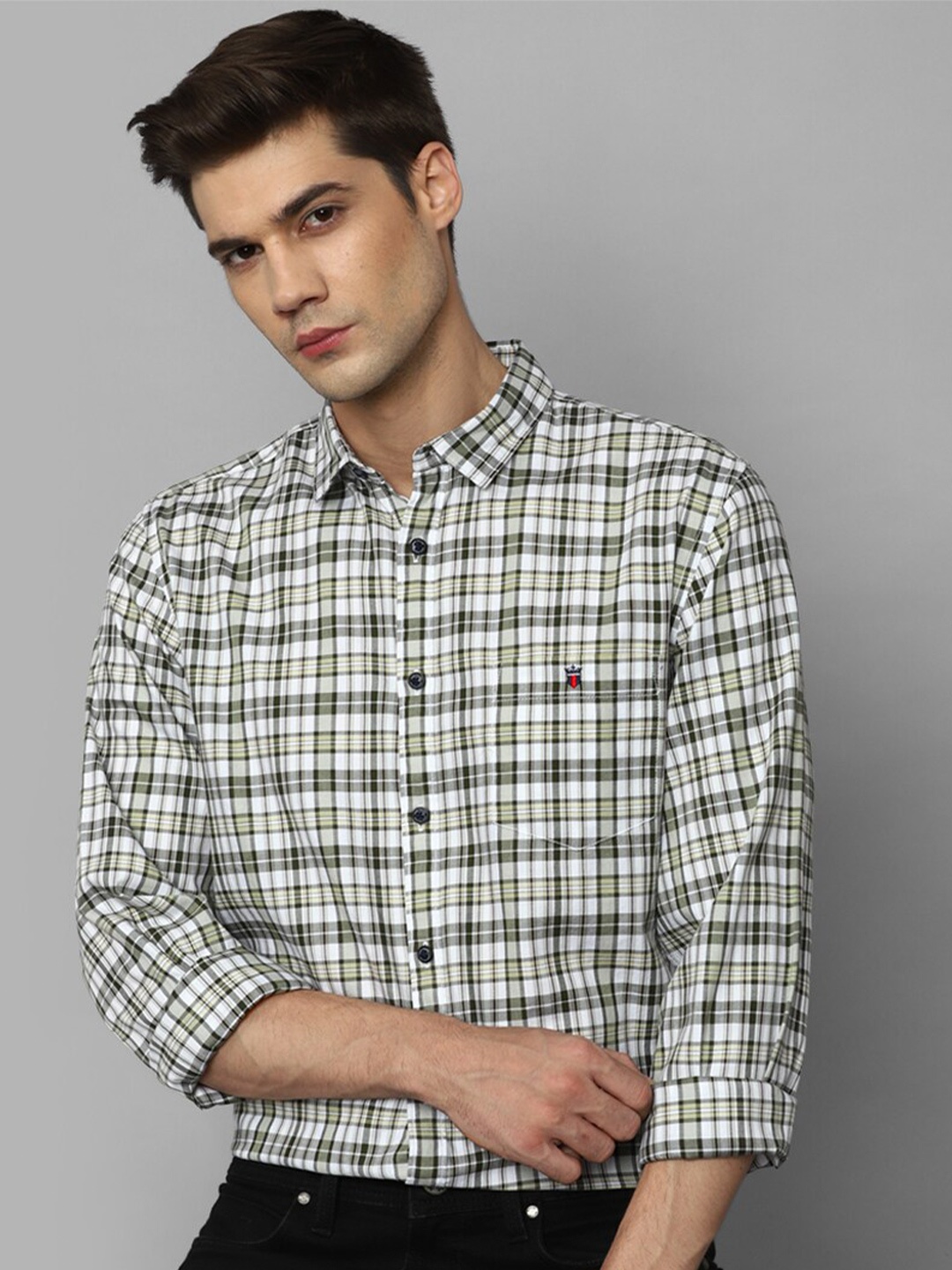 

Louis Philippe Jeans Tartan Checked Slim Fit Pure Cotton Casual Shirt, White