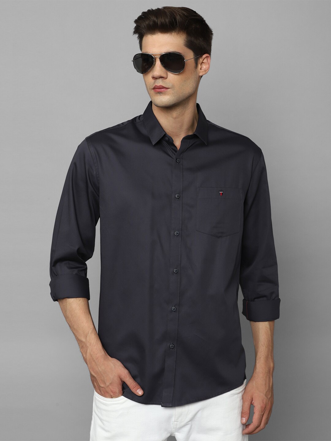 

Louis Philippe Jeans Slim Fit Pure Cotton Casual Shirt, Grey