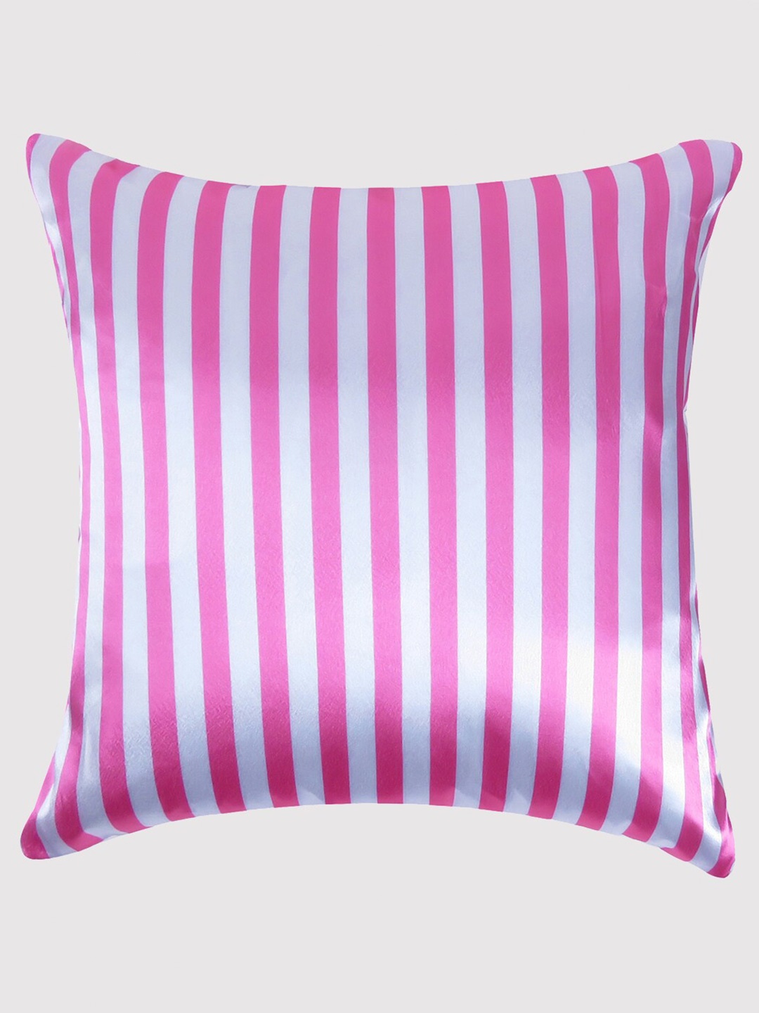 

OUSSUM Purple & White Striped Satin Square Cushion Cover