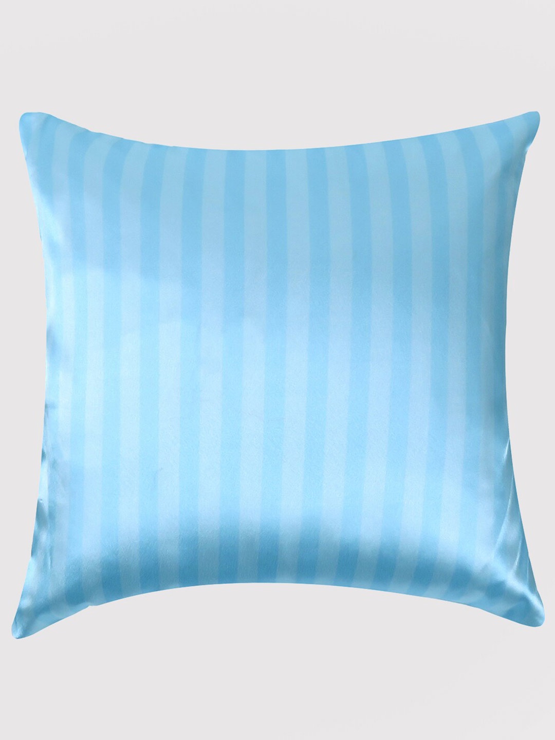

OUSSUM Blue Striped Satin Square Cushion Cover