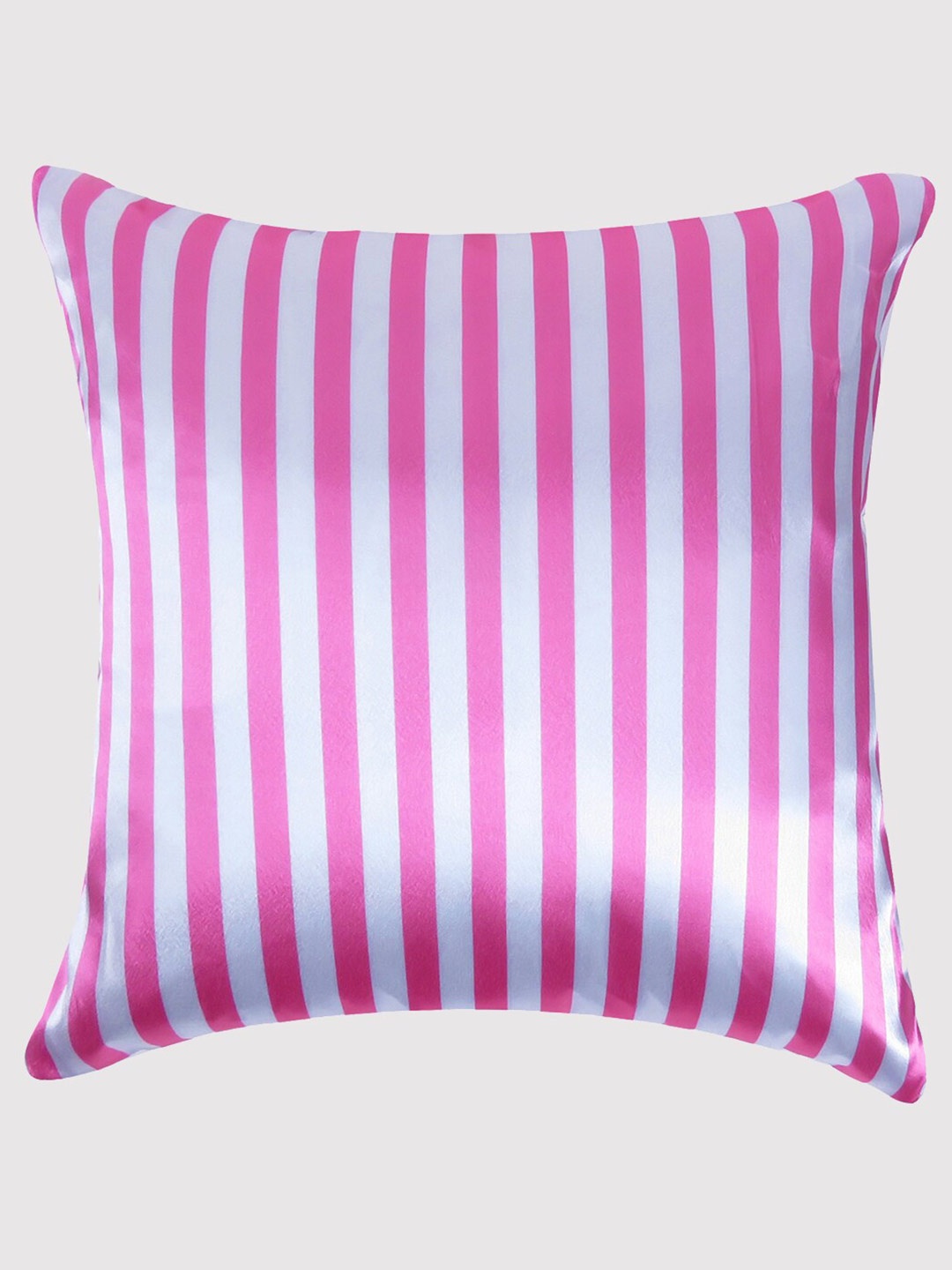 

OUSSUM Purple & White Striped Satin Square Cushion Cover
