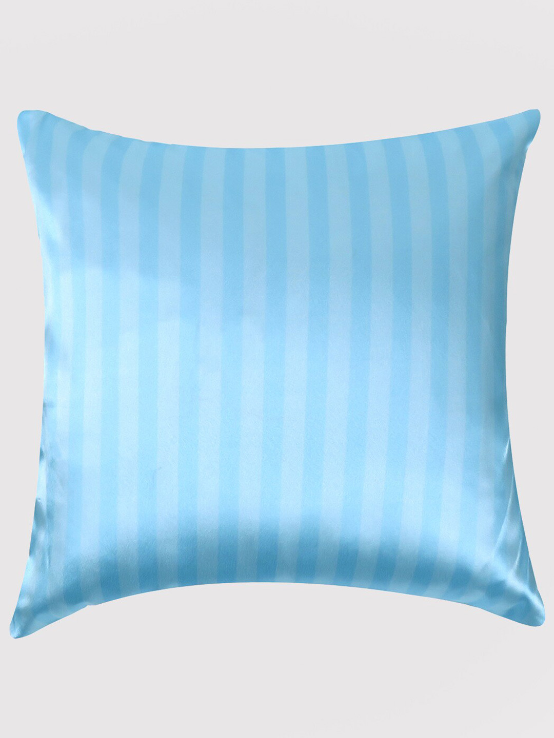 

OUSSUM Blue Striped Satin Square Cushion Cover
