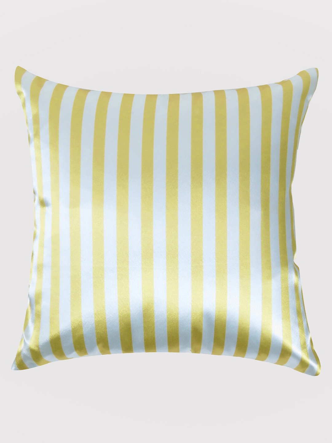 

OUSSUM Green & Blue Striped Satin Square Cushion Cover