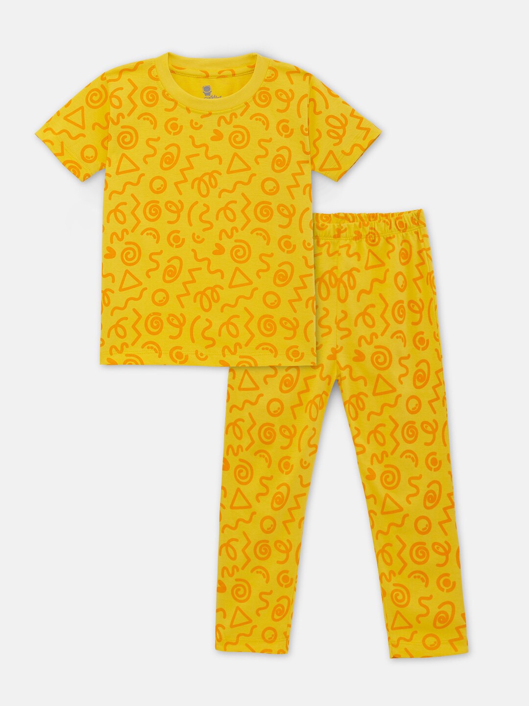 

Cuddles for Cubs Kids Conversational Printed Nightsuit, Yellow