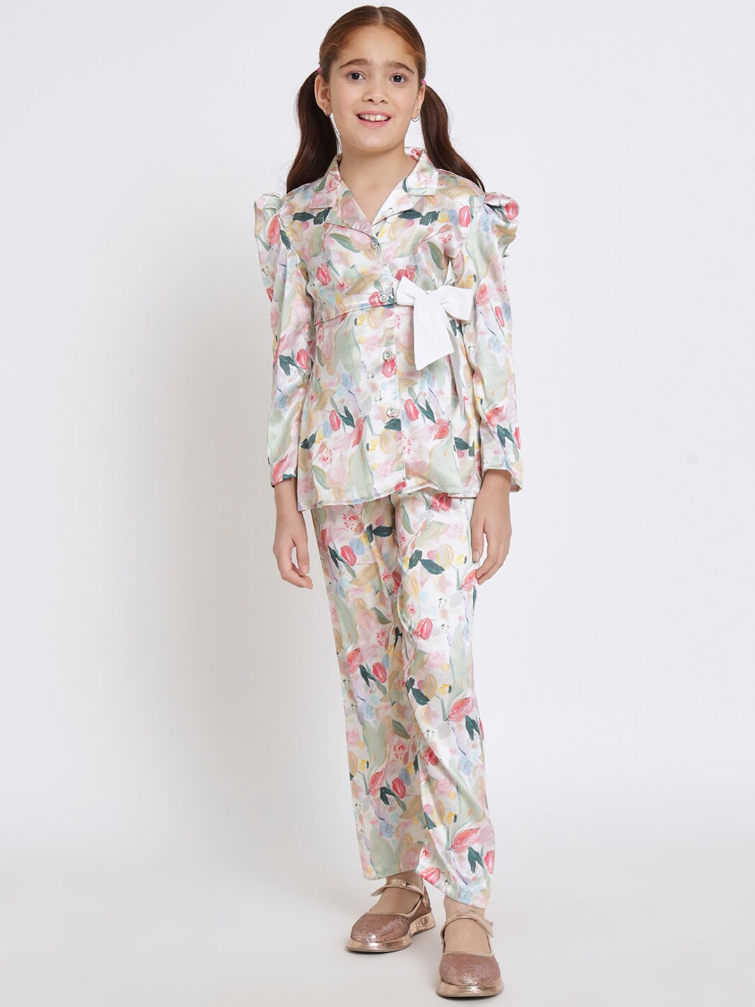 

Readiprint Girls Printed Top & Trouser Clothing Set, White