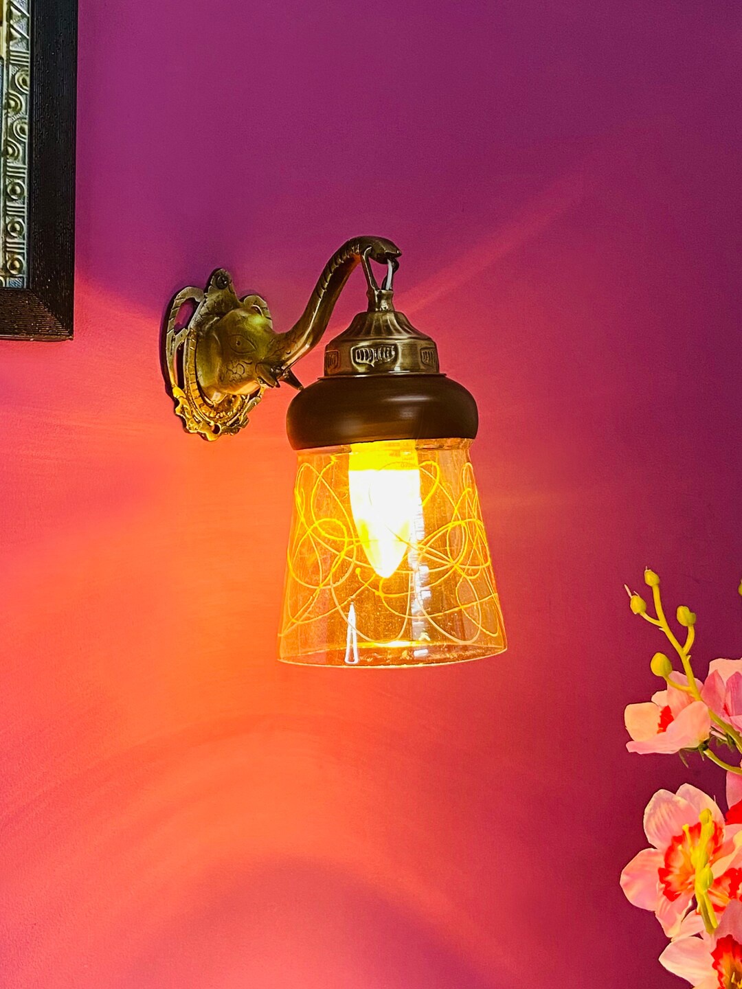 

foziq Transparent Printed Glass Wall Lamp