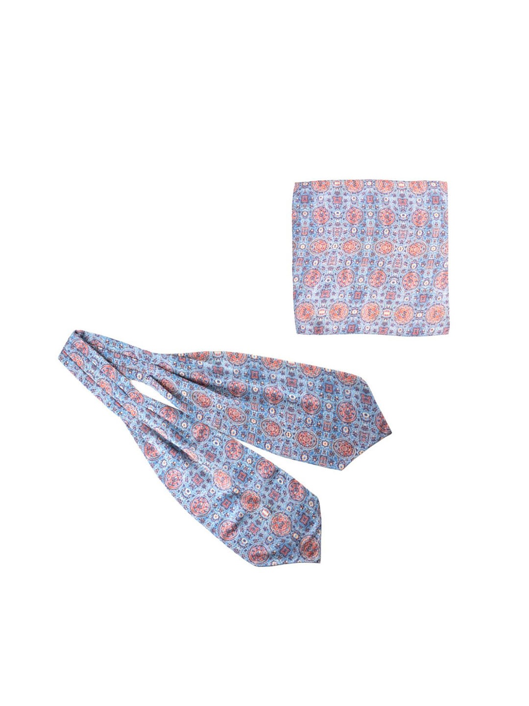 

The Tie Hub Men Printed Silk Accessory Gift Set, Blue