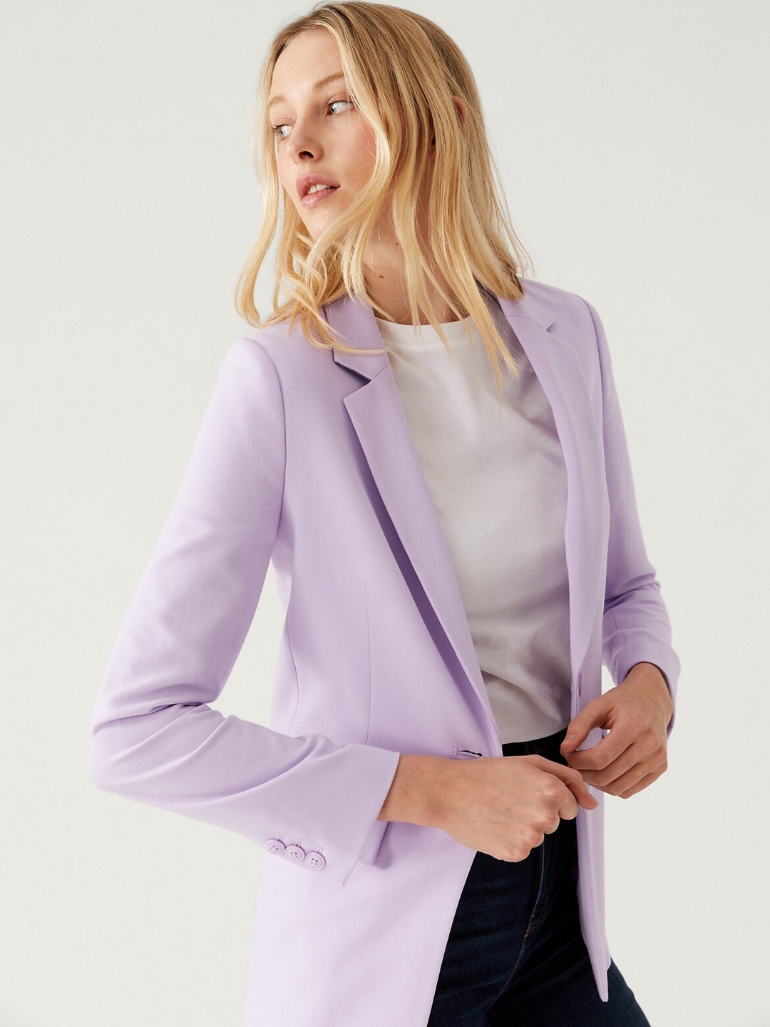 

Marks & Spencer Single-Breasted Casual Blazer, Lavender