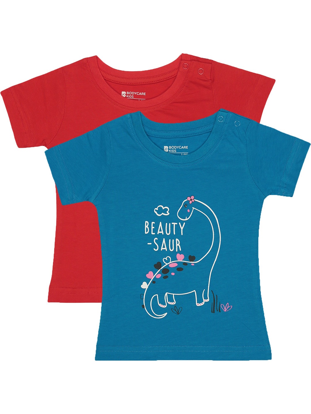 

Bodycare Girls Pack of 2 Graphic Printed Cotton T-shirt, Blue