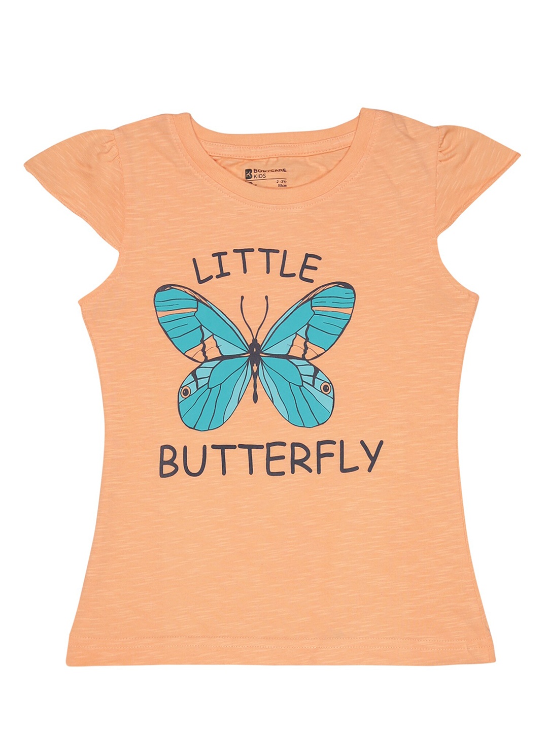 

Bodycare Girls Graphic Printed Cap Sleeves Cotton T-shirt, Coral
